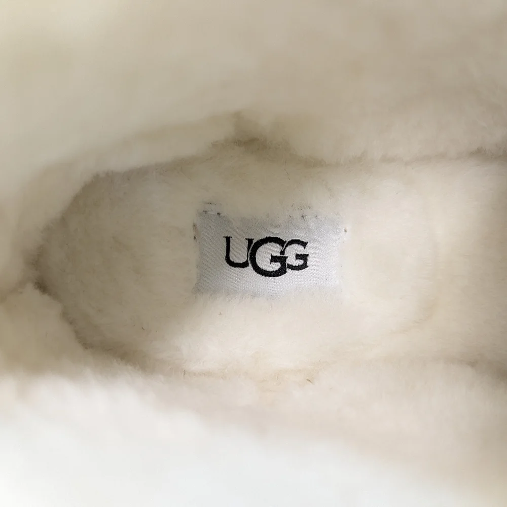 UGG NEUMEL White Black Logo Leather Chukka Boots Size Men's 12